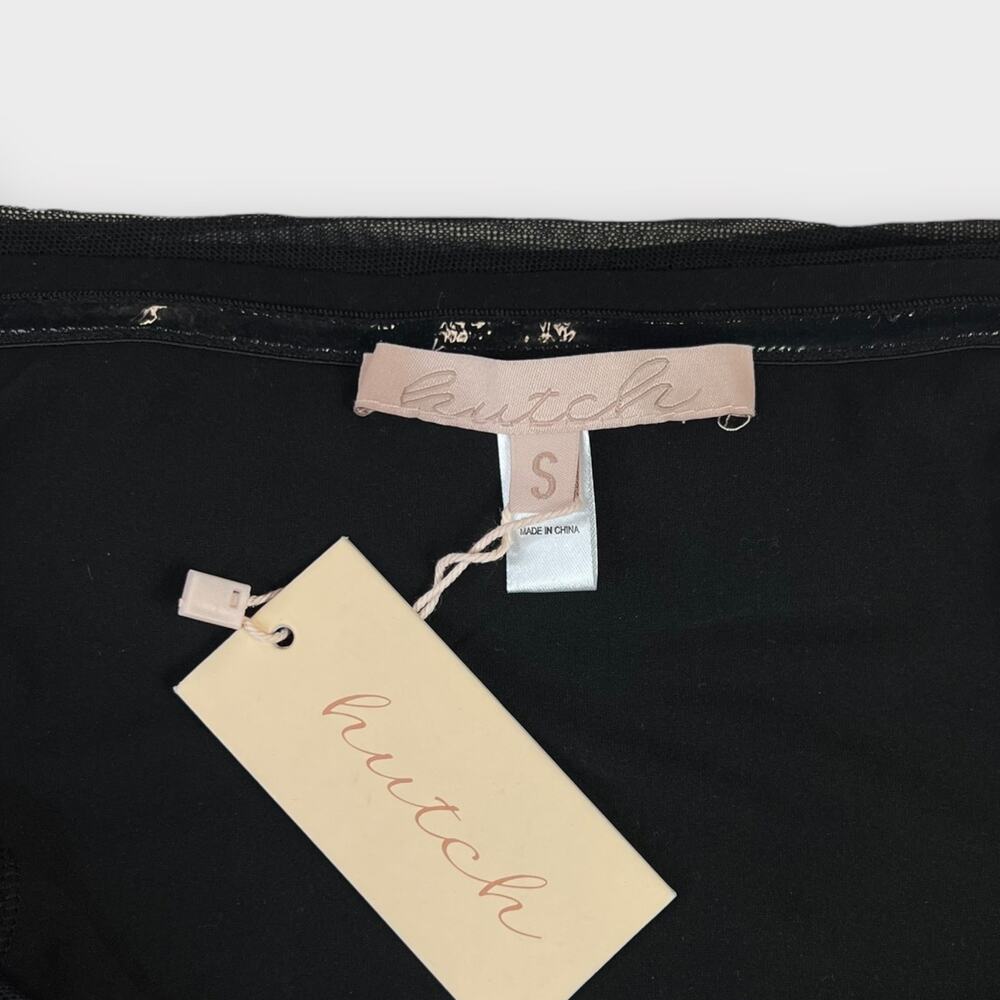 Hutch Thatcher Black Mesh Off the Shoulder Bodysuit Size Small NWT - Picture 4 of 7